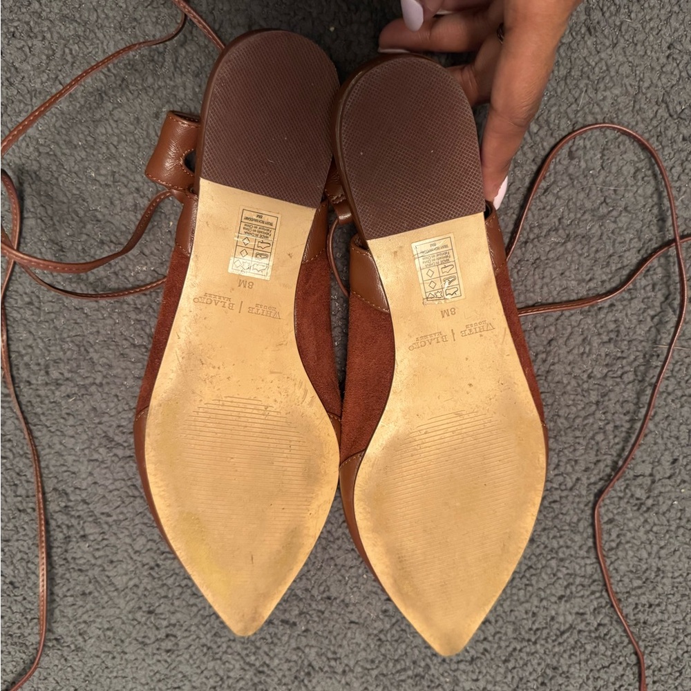 White House Black Market Brown Lace-Up Flats - Picture 4 of 5
